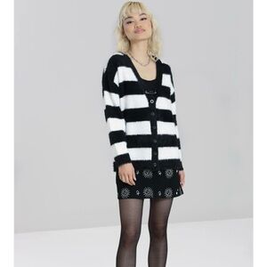 Hell Bunny nevermind Striped Cardigan in Black and White